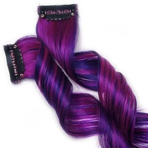 Purple Remy Human Hair Extensions 8 inch Short Galaxy Hairstyles